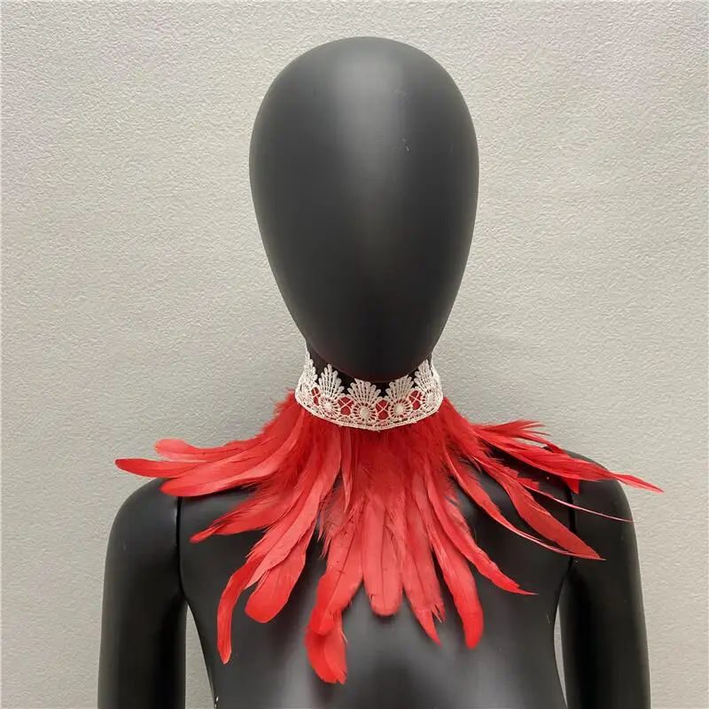 Halloween weißen Schal y2k Pelz Schal Kleid Cape Neck Schals Frau Cosplay Snood Kinder Schals Gothic Style Hochzeits feier Schal – Detail 9