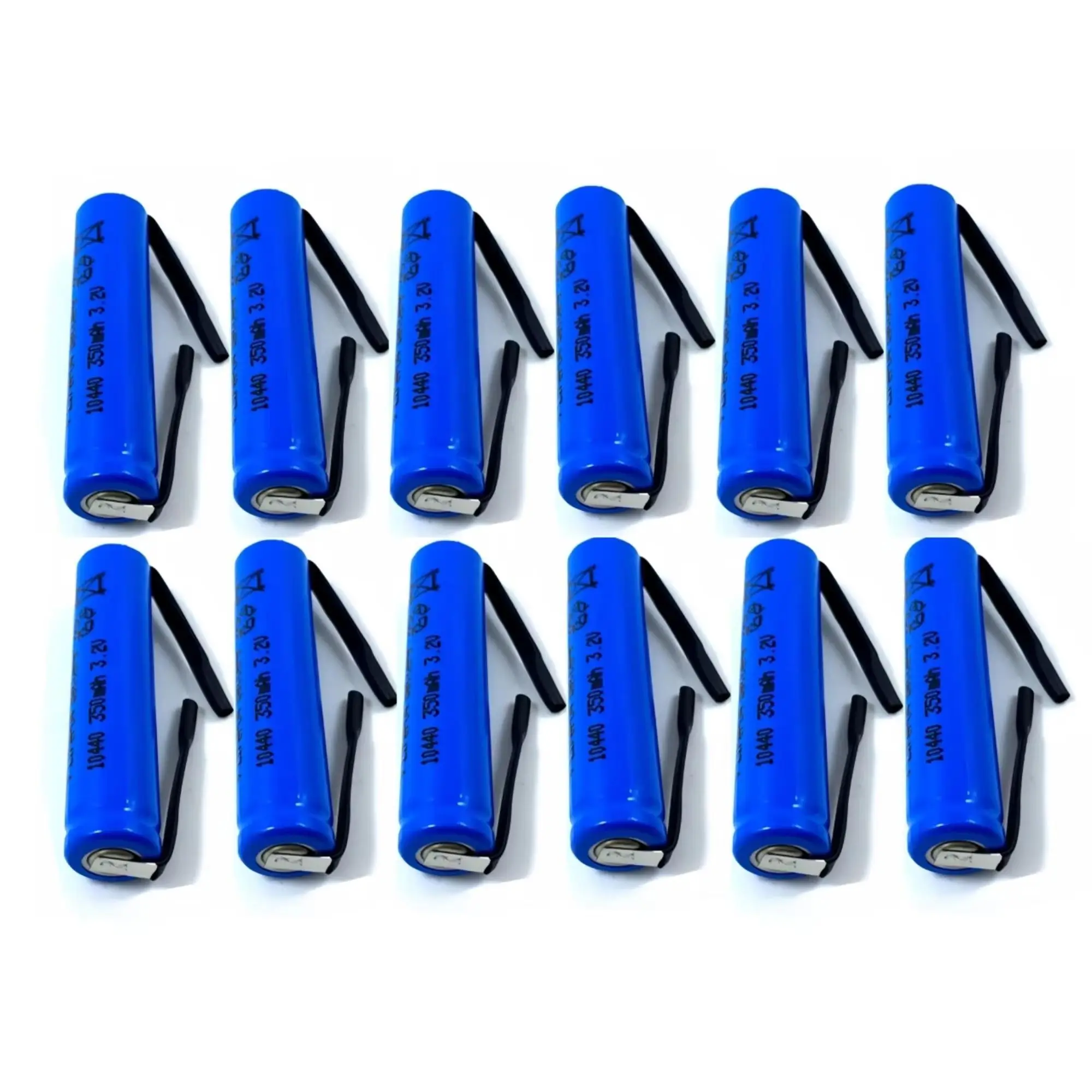 12 шт. 10440 LiFePO4 аккумулятор 3,2 В 350 мАч с паяльными вкладками для электрической зубной щетки, бритвы, игрушки, мультиметр, геймпады, игровая консоль