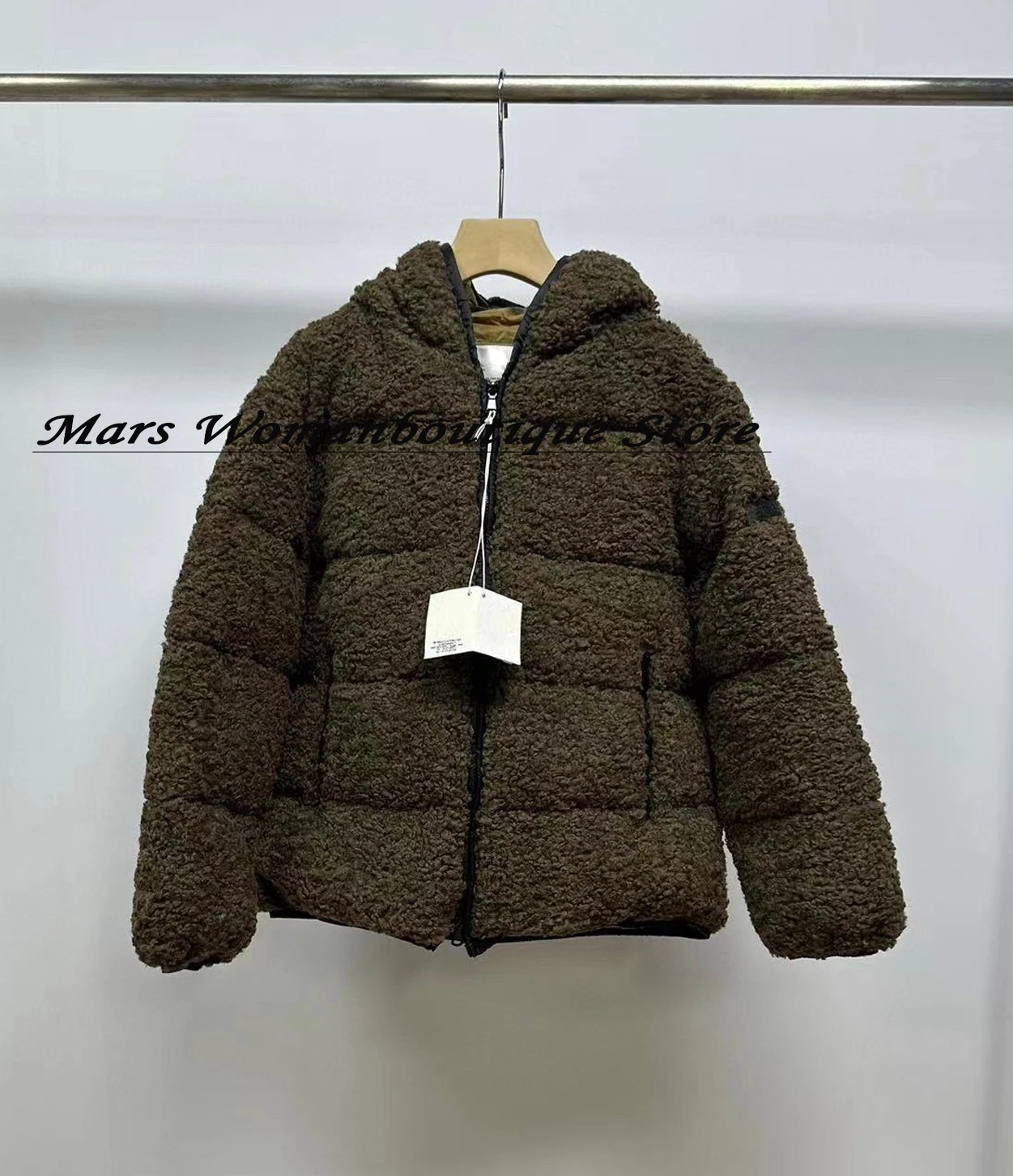 Chaqueta suelta de plumón de ganso blanco con capucha para mujer, abrigo informal para mujer, grueso, alta calidad, cordero, otoño, invierno, nuevo