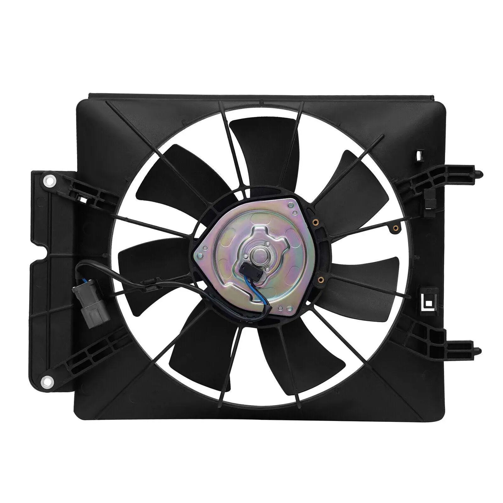 Pair Radiator & AC Condenser Cooling Fan Assembly for Honda CR-V CRV 2002 2003 2004 2005 2006 2.4L 19015PNB003, 38615PPAA01