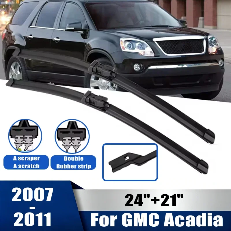 

2pcs Wiper Front Wiper Blades Set For GMC Acadia 2007-2011 2008 2009 2010 Windshield Windscreen Window 24"+21" Car Accessories