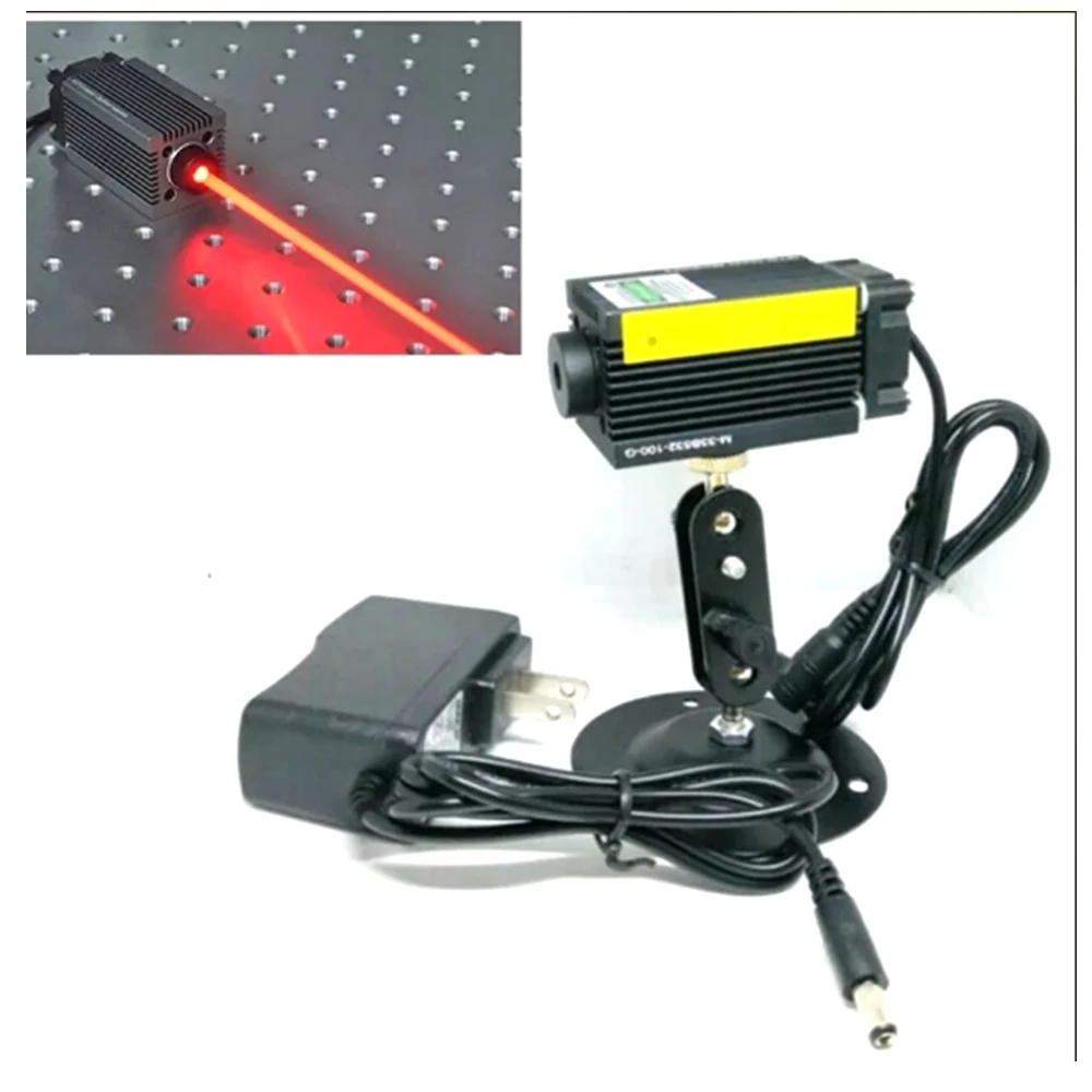 Focusable Powerful 635nm 638nm 750mw/1.2w Orange Red Laser Dot Module W/ 12V Power Adapter & Locator Holder