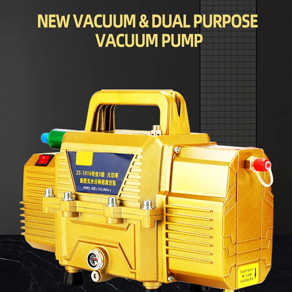 Dual Purpose Vacuum Pump For Automotive Air Conditioning, Refrigeration And Maintenance Of Refrigerators, Vacuum Pump And Air Pu