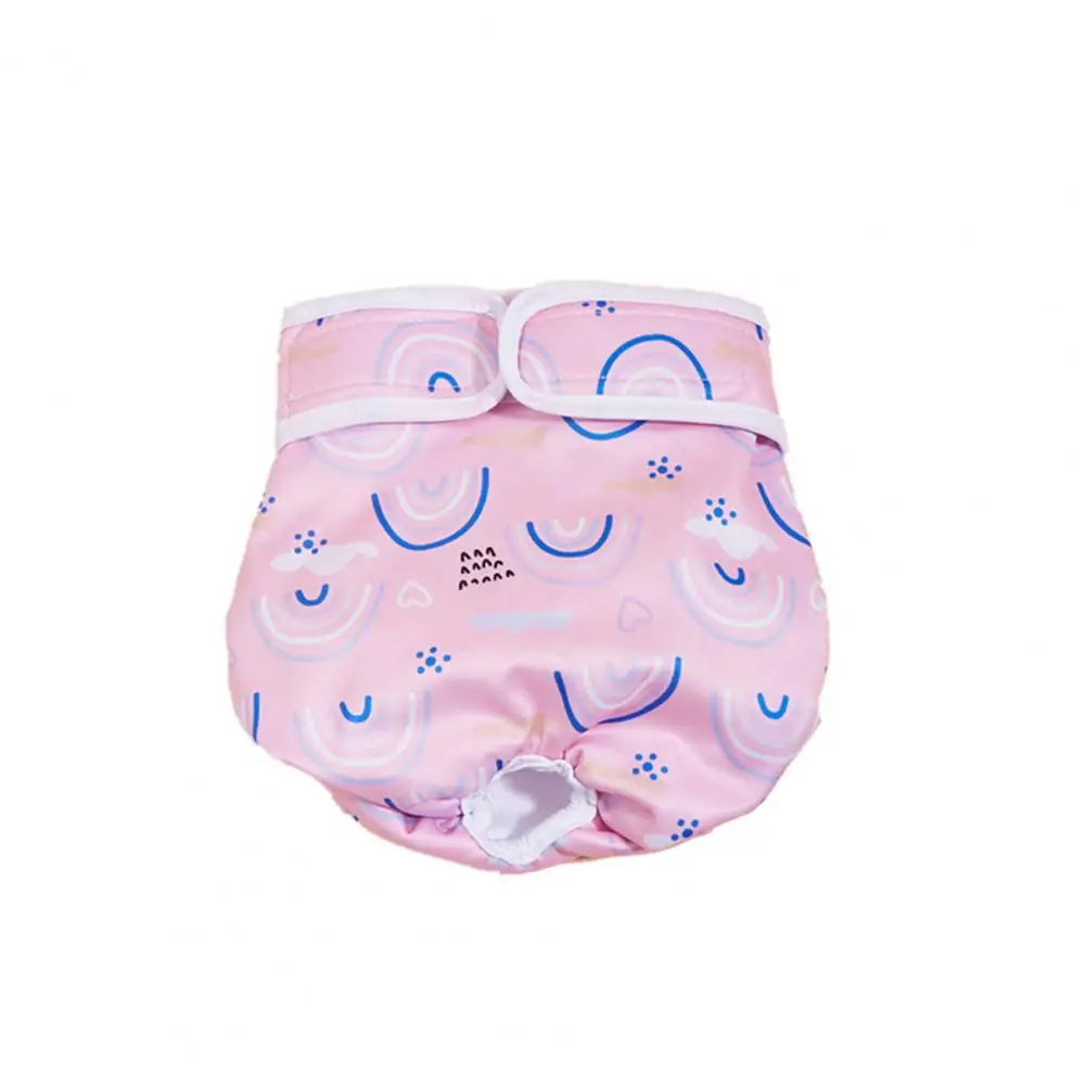 Dog Diaper with Absorbent Pads Pet Menstrual Pants for Dogs Rainbow Prints Pet Menstrual Pants Waterproof for Female