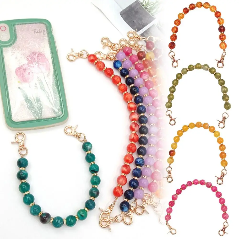 Exquisite Colorful Stone Handbag Chain Resin Replaceable Bags Belt Extension Bead Chain Phone Case Accessories