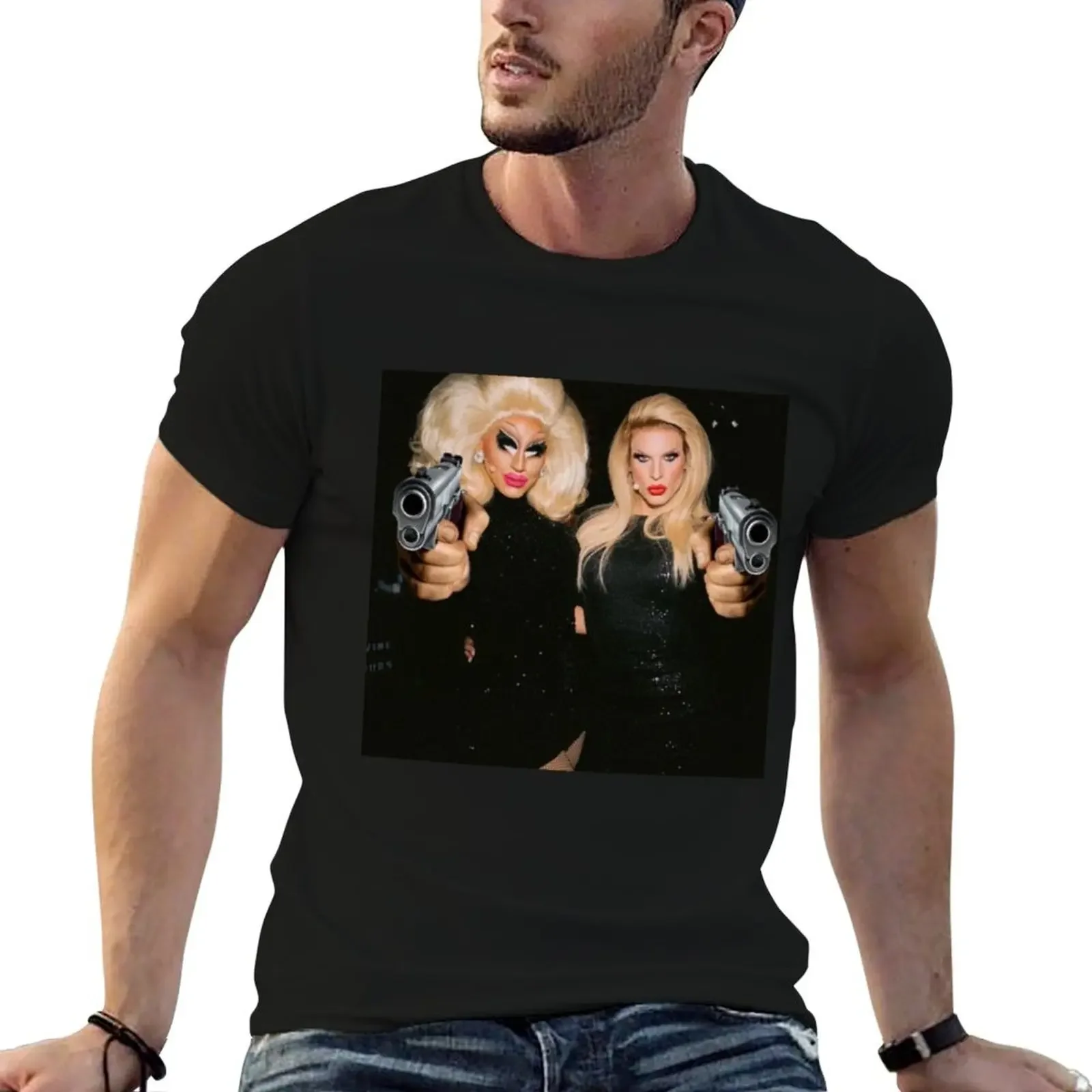 Trixie & Katya - Behind the Scenes - Dangerous Woman Meme T-Shirt anime stuff graphic shirts quick drying t shirts for men pack