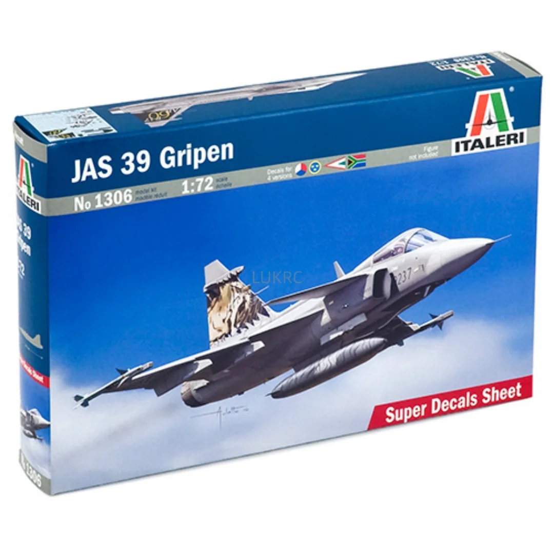 ITALERI Modelo a escala 1/72 Suecia JAS 39 Gripen 1306 de los años 90 Kits sin montar para niños Regalos