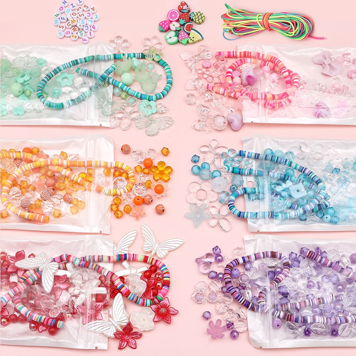 Mixing Beads Set Vintage Baroque Acrylic Loose Beads For DIY Handmade Bracelet Phone Chain Jewelry Making Accessories