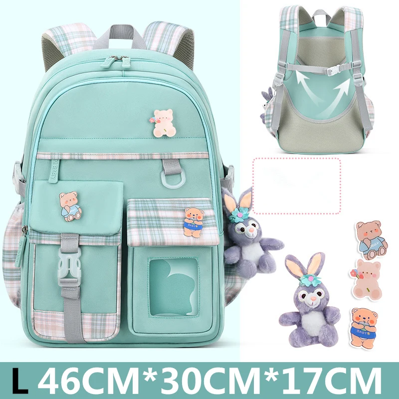 Primary Schoolbag For Girls Grade 1-3-6 Cartoon Cute 2 Size School Backpacks Polyester Kids Nylon School Bags Female Backpack