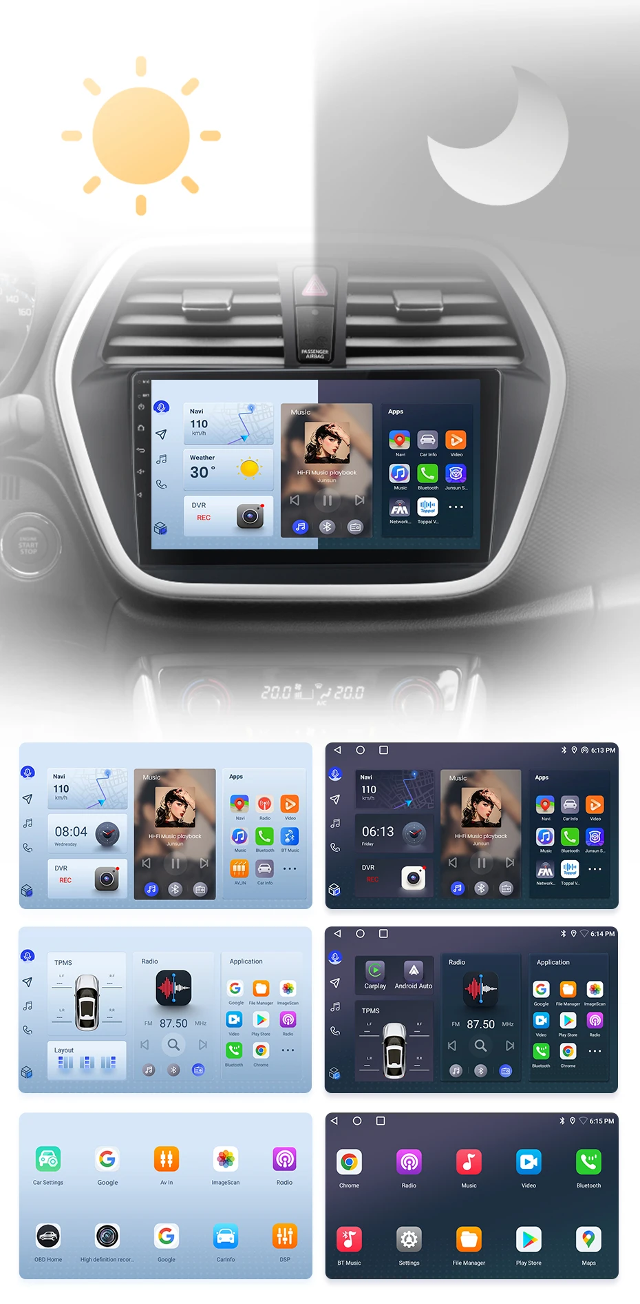 Junsun Carplay Android Auto Autoradio für Suzuki Sx4 2 S-Cross 2012 - 2016 Intelligentes System GPS Stereo Multimedia-Haupteinheit – Detail 6