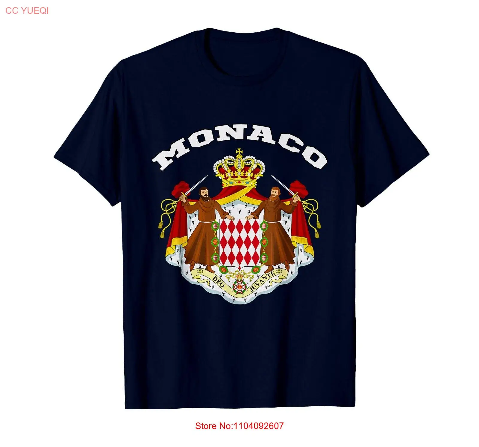 

NEW LIMITED Monte Carlo, Monaco Coat Of Arms Flag T-Shirt Made In USA