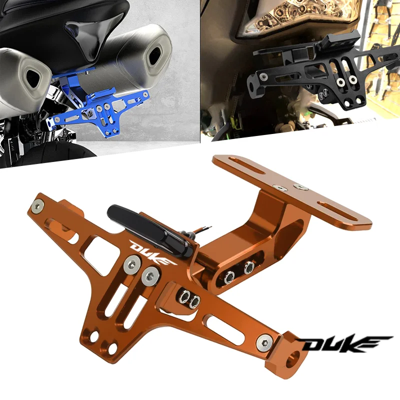 For KTM Duke 125 200 390 790 990 1190 Motorcycle Adjustable Rear Tail Tidy License Plate Holder Bracket LED Light Accessories