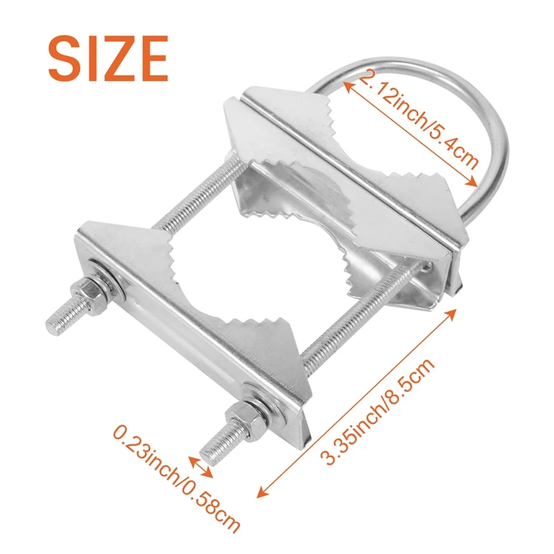 Morsetto per albero a doppia Antenna staffa a ganasce a V bulloni a U Hardware per montaggio su tubo 2 set per Antenna Wifi Yagi, Antenna TV