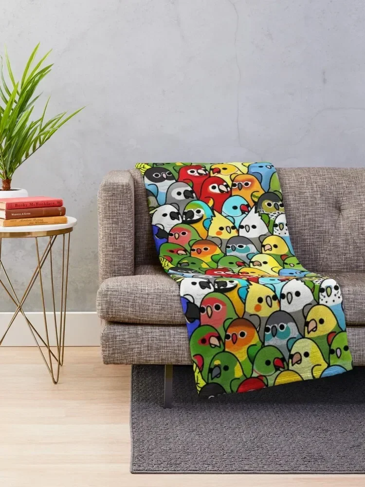 Too Many Birds! Bird Squad Classic Throw Blanket bed plaid christmas gifts Blankets