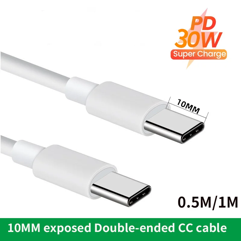 

10mm Extended Long Tip USB C to Type C PD30W Charger Data For iPhone 15 16 Pro Max Samsung Galaxy S24 S23 Ultra 22