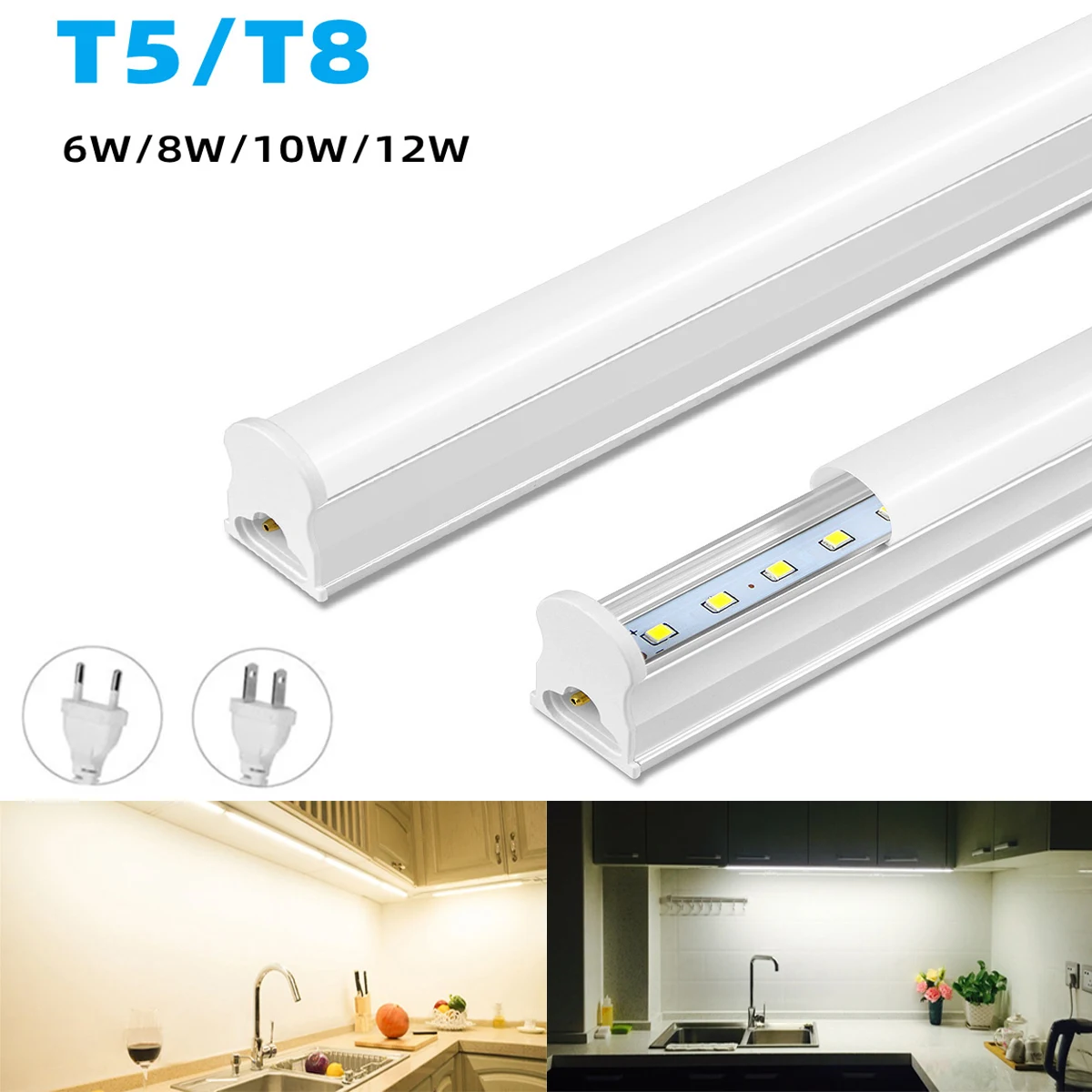 LED Profile Tube Lights 6W 29cm 10W 57cm LED Bar Light Rigid LED Strip Light For Kitchen Under Cabinet  T5 Tube Light Lampada