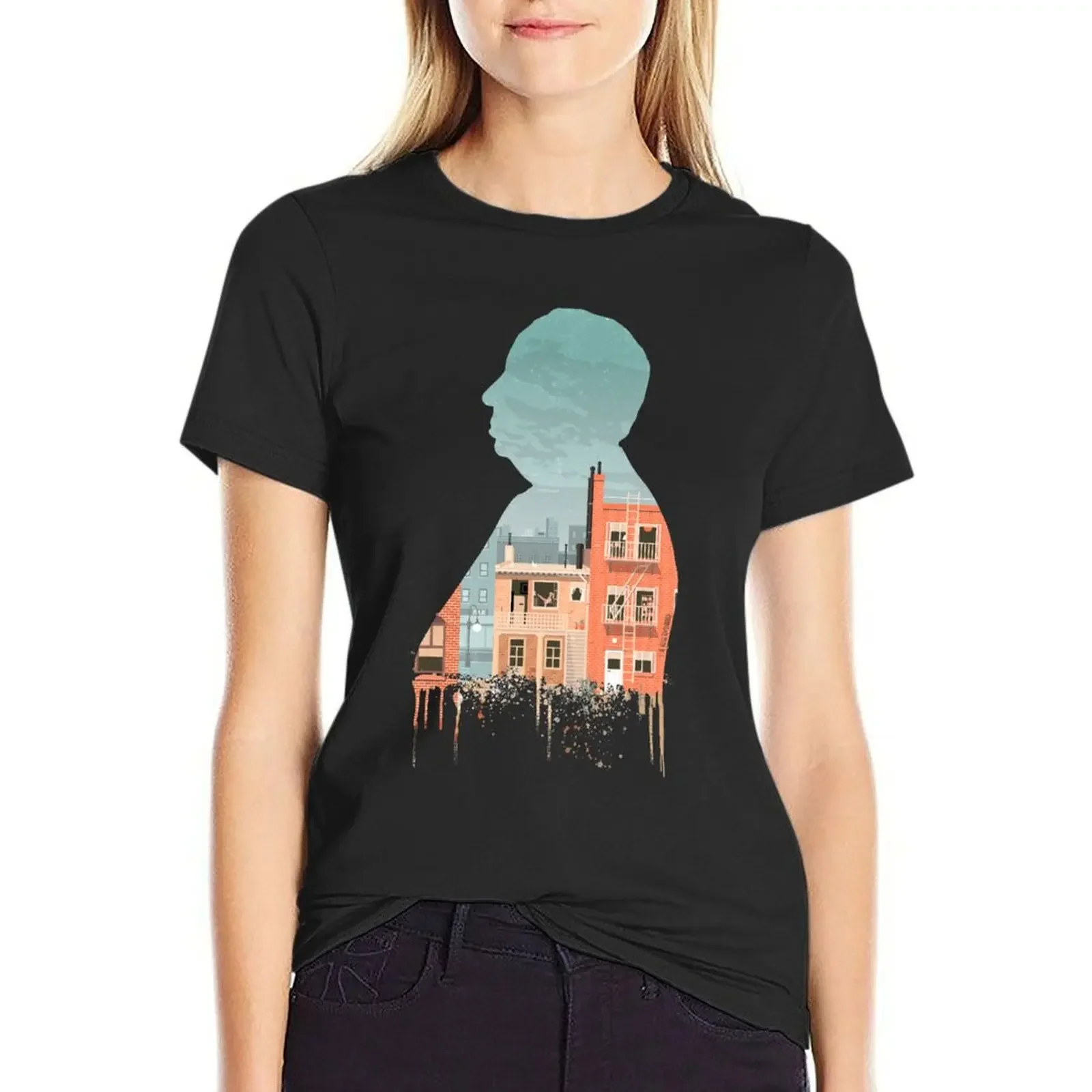 

Alfred Hitchcock's Rear Window Illustration by Burro T-shirt animal print shirt for girls aesthetic clothes Woman clothes