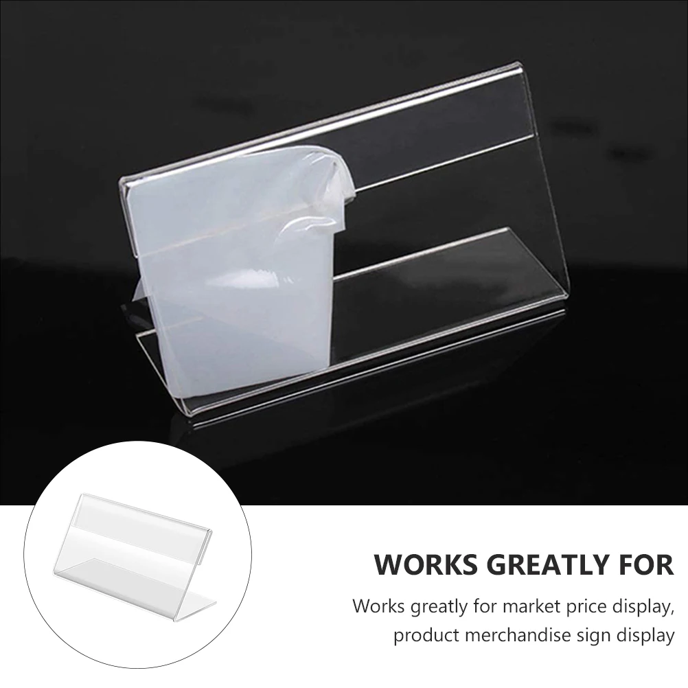 

20 Pcs Mini Desktop Signs Acrylic Price Tag Holder Clear Display Rack 7x4cm For Office Meeting Conference Retail Store