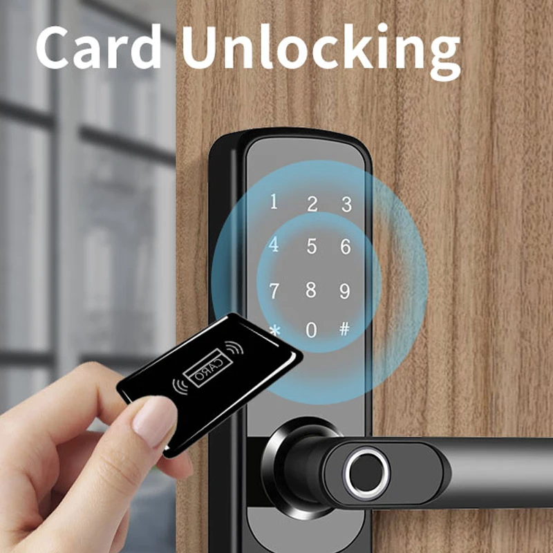 Tuya TTlock Wifi Electronic Smart Door lock with Biometric Fingerprint Digital Password Rfid Card Intelligent Keyless Doorlock