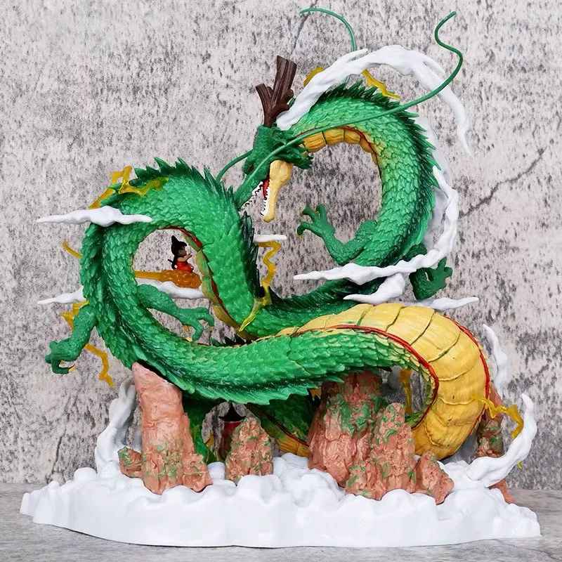 25cm Dragon Ball: Scena Życzeń Kid Goku z Shenronem Figurka Anime Model Statua Kolekcja Dekoracja na Biurko Ozdoba Zabawki Prezenty