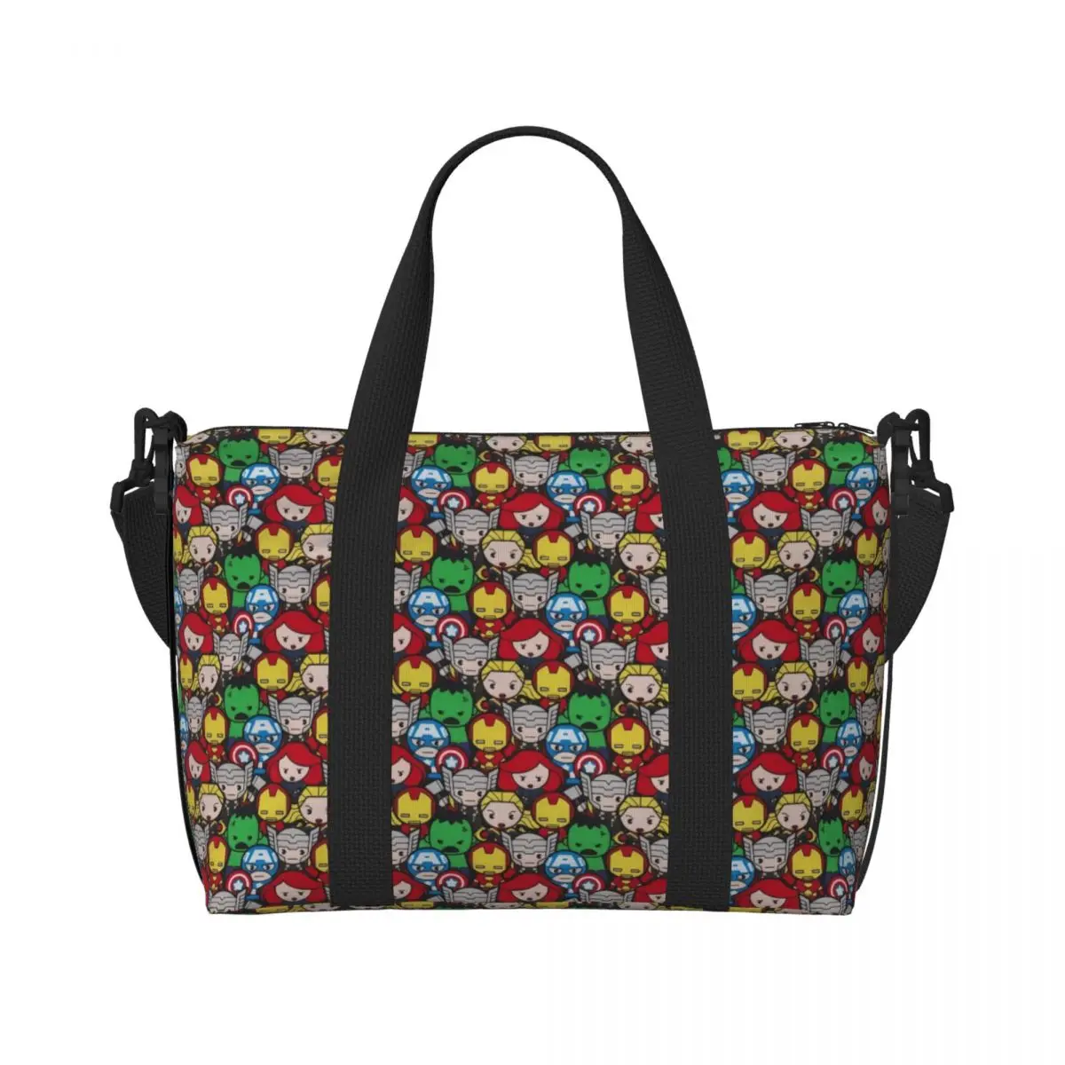 

Custom Iron Man Marvel Film Tote Bag for Women Big Capacity Gym Beach Travel Bags