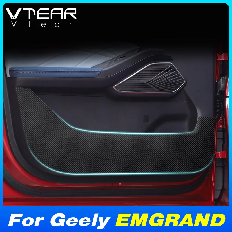 Vtear Car Door Anti Kick Sticker Cover Decoration Interior Glove Storage Box Handle Mat Accessories Parts For Geely EMGRAND 2024