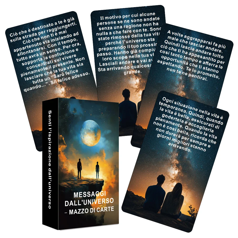 Italian Tarot Cards, Message From The Universe Oracle Cards,  54 Decks with Keywords, Italian Oracle Cards