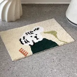 Small milk dog carpet ins wind bathroom non-slip floor mat cartoon puppy absorbent toilet imitation cashmere foot pad children