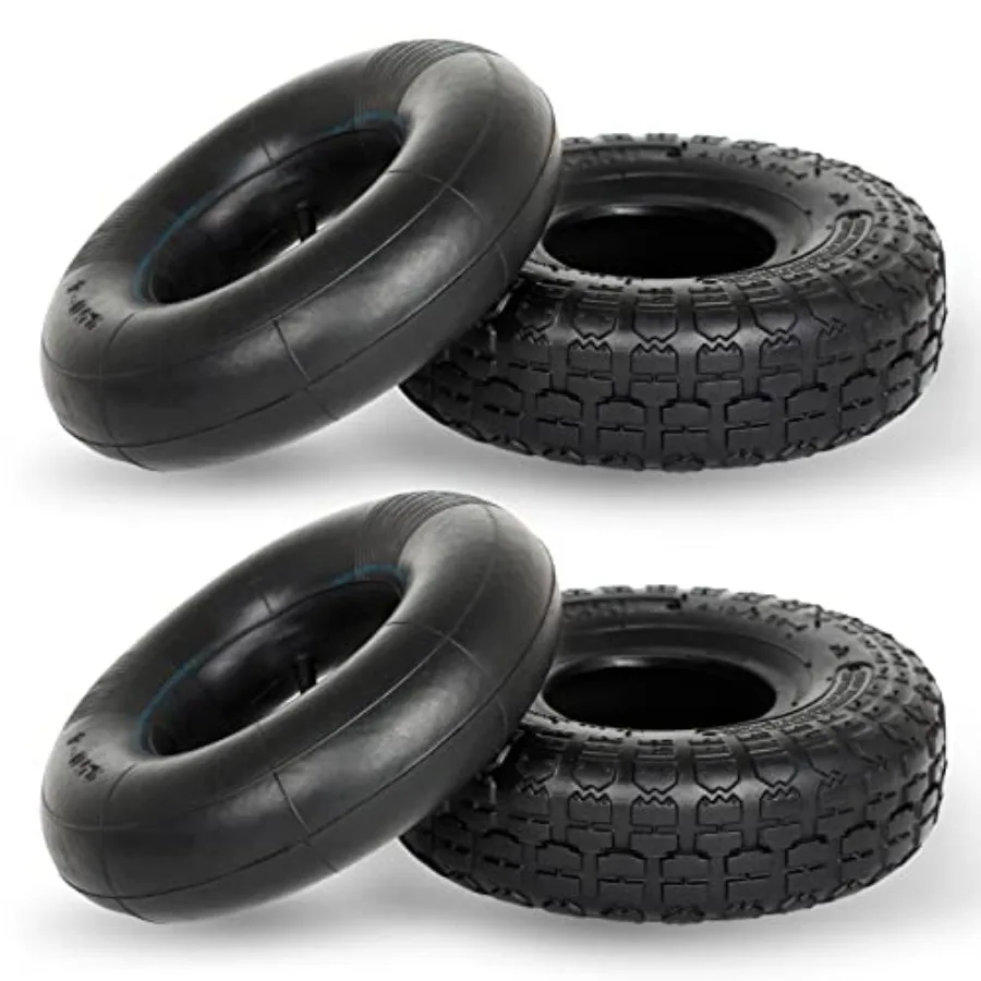 

4.10 3.504 Replacement Tire and Inner Tube Set 2 Pack 10 Heavy Duty Tire and Tube TR13 Straight Valve Stem for Hand Truck Troll
