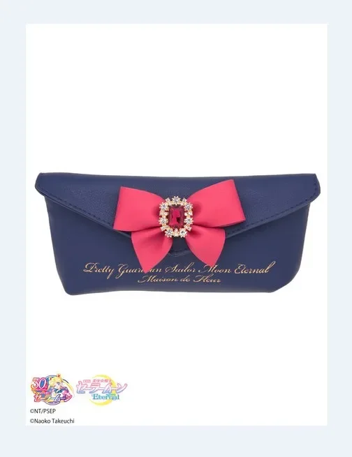 Japanese Style New Daily Necessity Cosmetic Bag Rhinestone Bowknot Cute Pencil Bag Student Ladies Leather Glasses Case