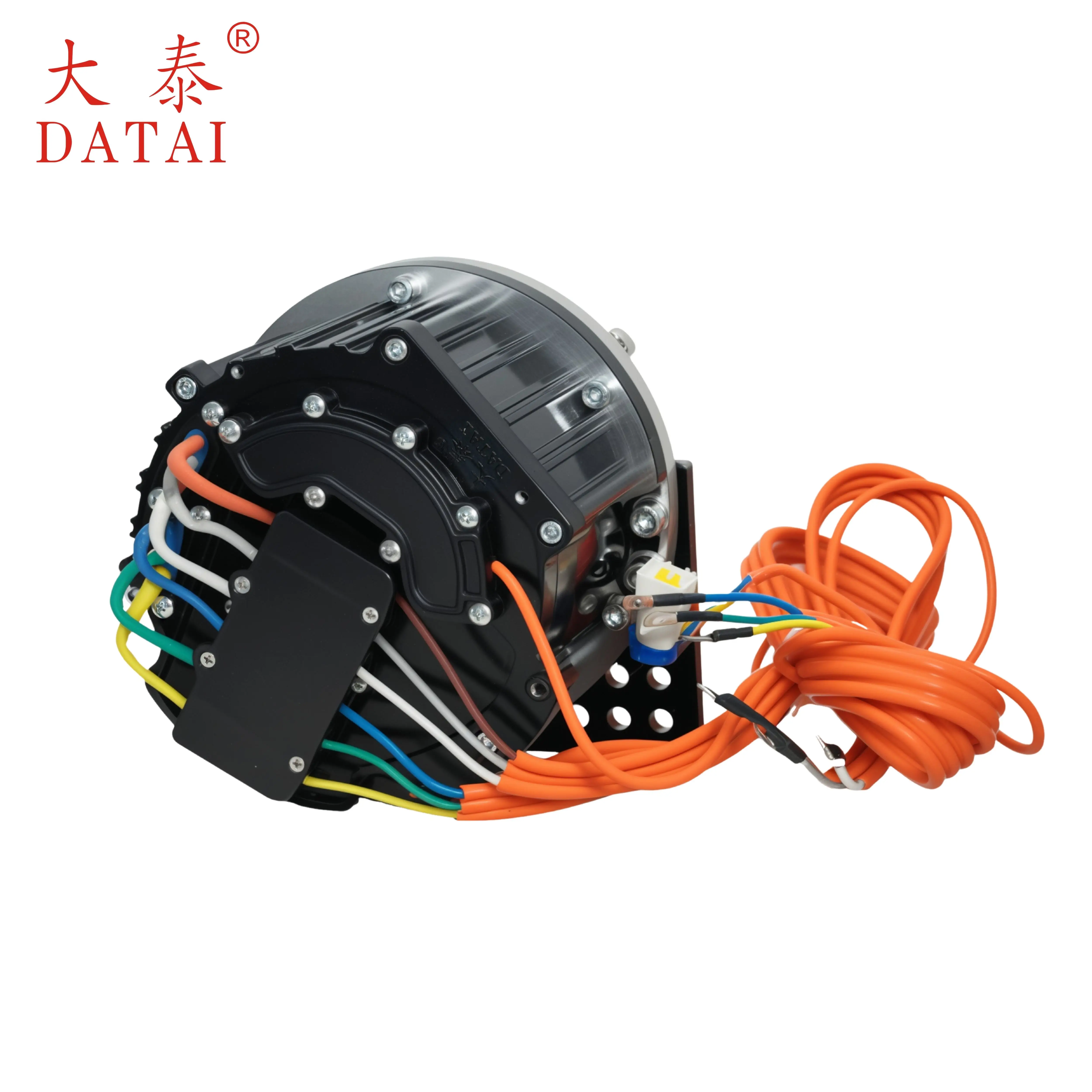 DATAI 72V3000W 6-Phase PMSM Planetary Geared Motor with External Spline and Mounting Plate for Vehicle Conversion