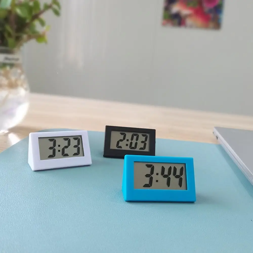 Durable Small Mini Triangle Clock Mute Simple Desk Digital Clock Electronic ABS Time Display