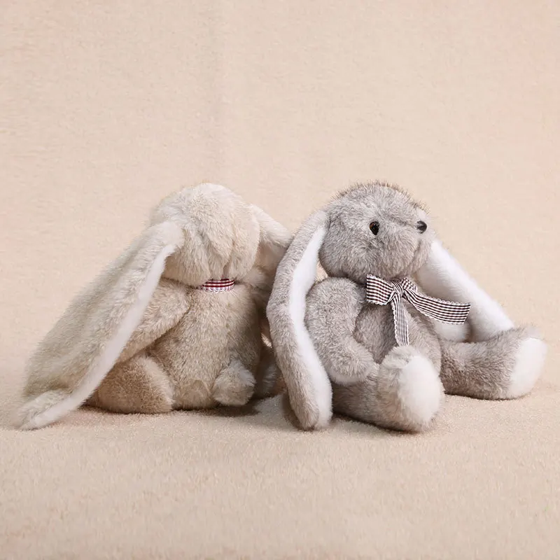 23CM Cute Drooping-Eared Bowtie Rabbit Plush Toys Soft Long Floppy Ears Bunny Animal Dolls Kids Friends Easter Birthday Gifts