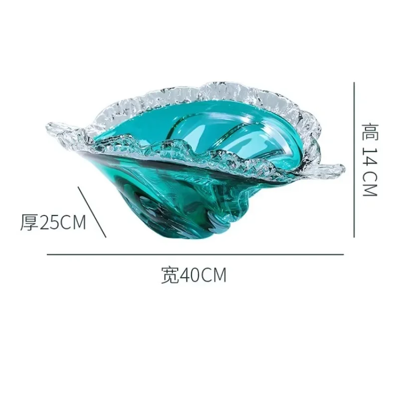 High-value fruit plate 2025 new home living room glass fruit box light luxury high-end high-end ornament exquisite art
