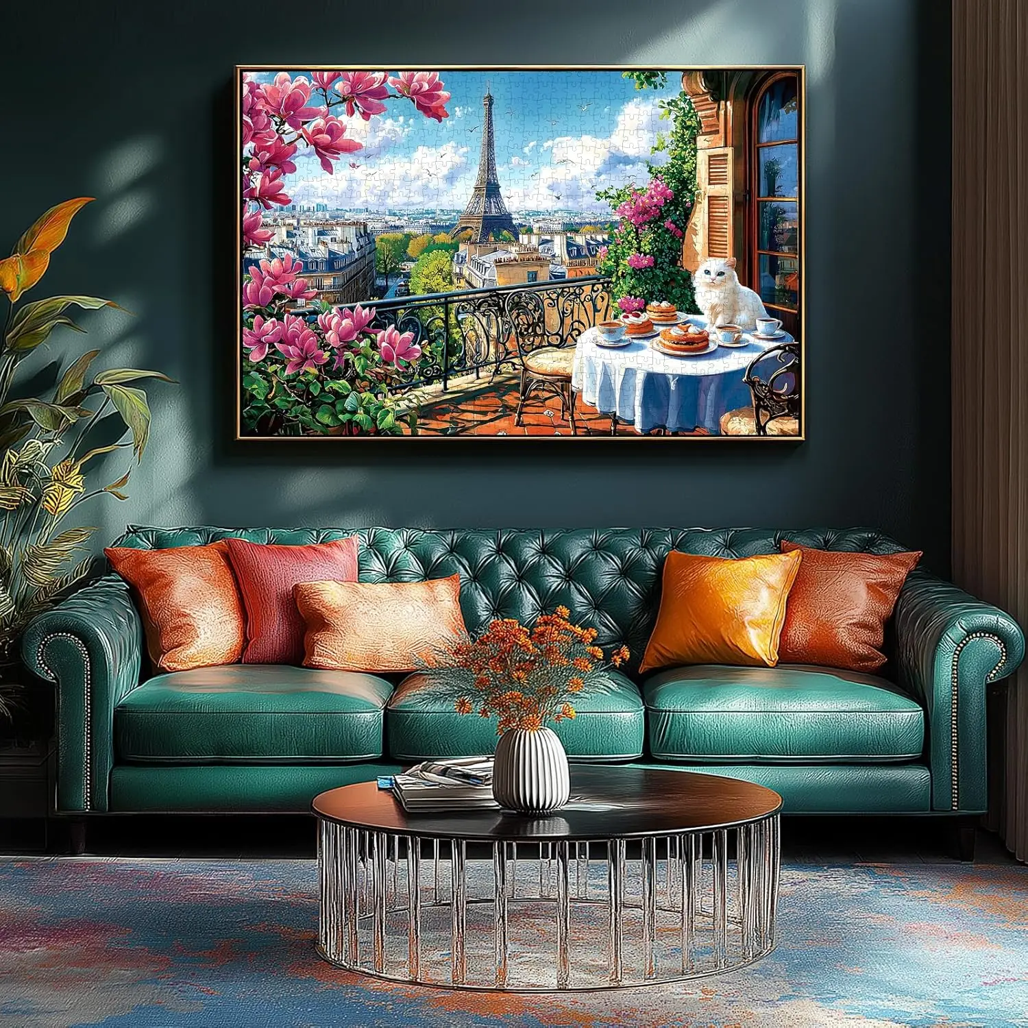 성인 파리 봄 차 고양이 지그 소 퍼즐 1000/500/300/120 조각 스트레스 릴리프 엔터테인먼트 장난감 퍼즐 크리스마스 선물