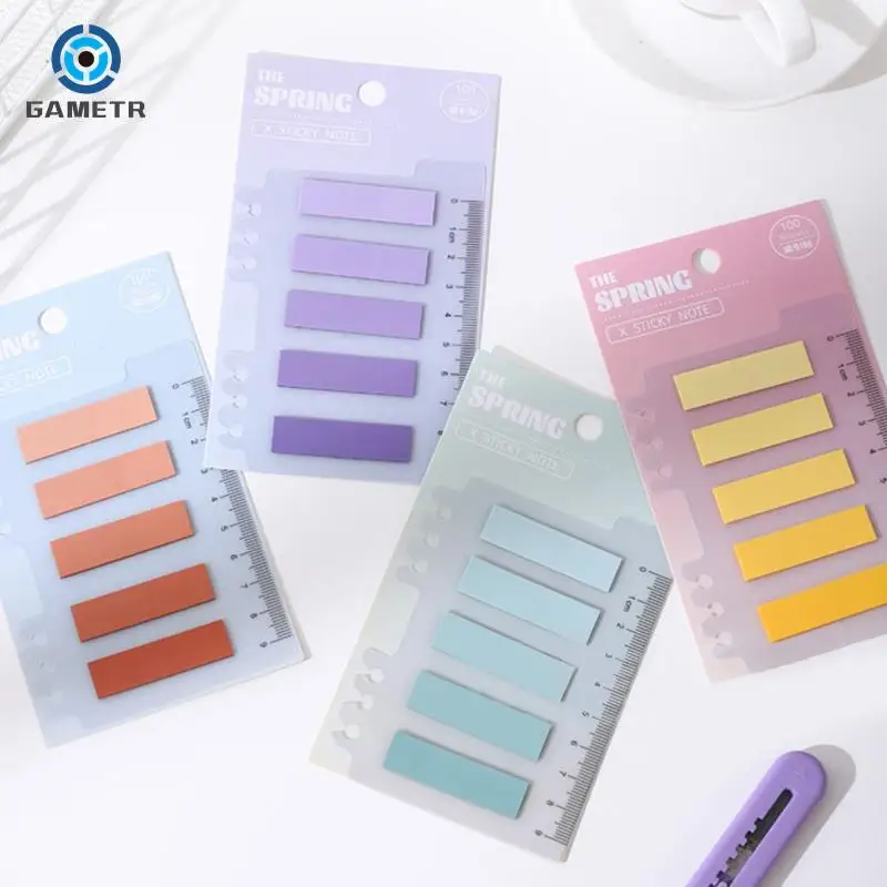 100 lembar warna transparan catatan Memo Pad merekat sendiri Label catatan bookmark Notepad sekolah kantor perlengkapan alat tulis