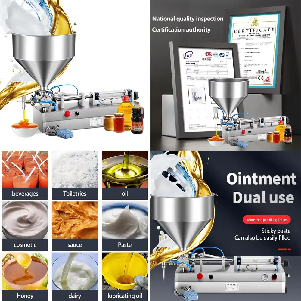 Vertical Semi-Automatic Manual Can Bottle Filling Machine for Beverage Cosmetics Juice Water Vial Food Plastic Pouch