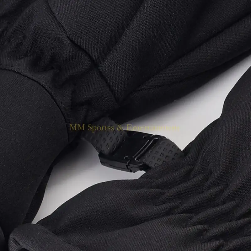 قفازات تزلج 31BE سوداء مقاومة للرياح ومقاومة للماء للمشي لمسافات طويلة والجري وركوب الدراجات والتزلج على الجليد تحافظ على دفء