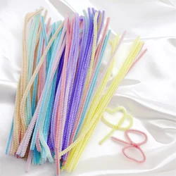 100pcs Fluffy Stick Macaroon Color Series Chenille Metal Wire Material Stick DIY Kids Creative Development Toys Art Supplies Hot