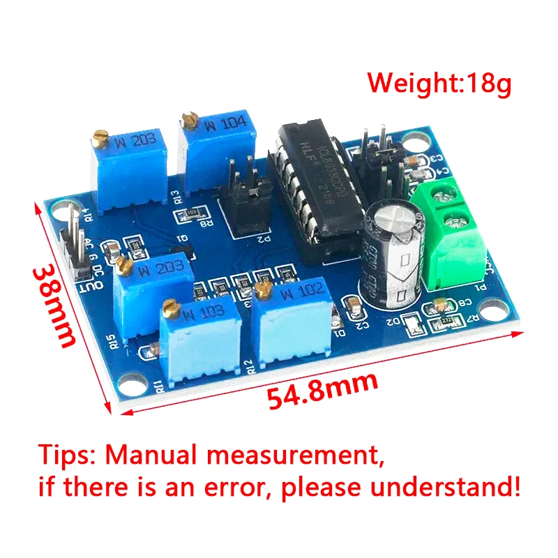 ICL8038 Signal Generator Module Triangular Rectangular Sine Wave Generator Medium Low Frequency 10Hz-450KHz DC 12V 15V