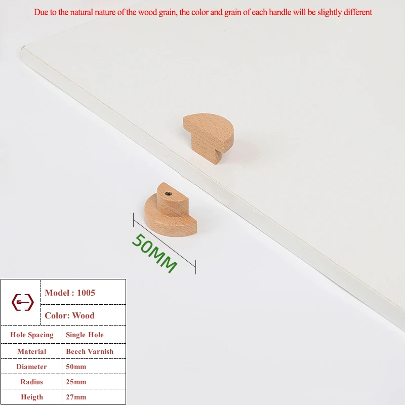 Nordische Holzmöbelgriffe aus Buchenholz, Küchenschrankgriffe, Kleiderschrank-, Schubladen- und Schrankknöpfe, solide Hardware-Zuggriffe – Detail 11