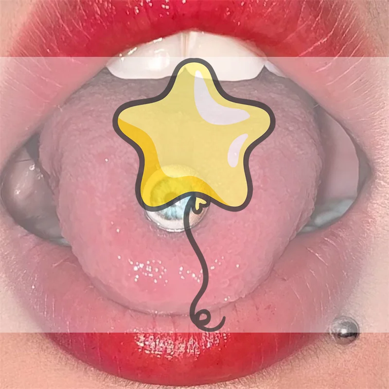 1 PC Stainless Steel 14G Tongue Rings Barbell Glowe Tongue Barbell Jewelry For Women Piercing Tongue Piercing