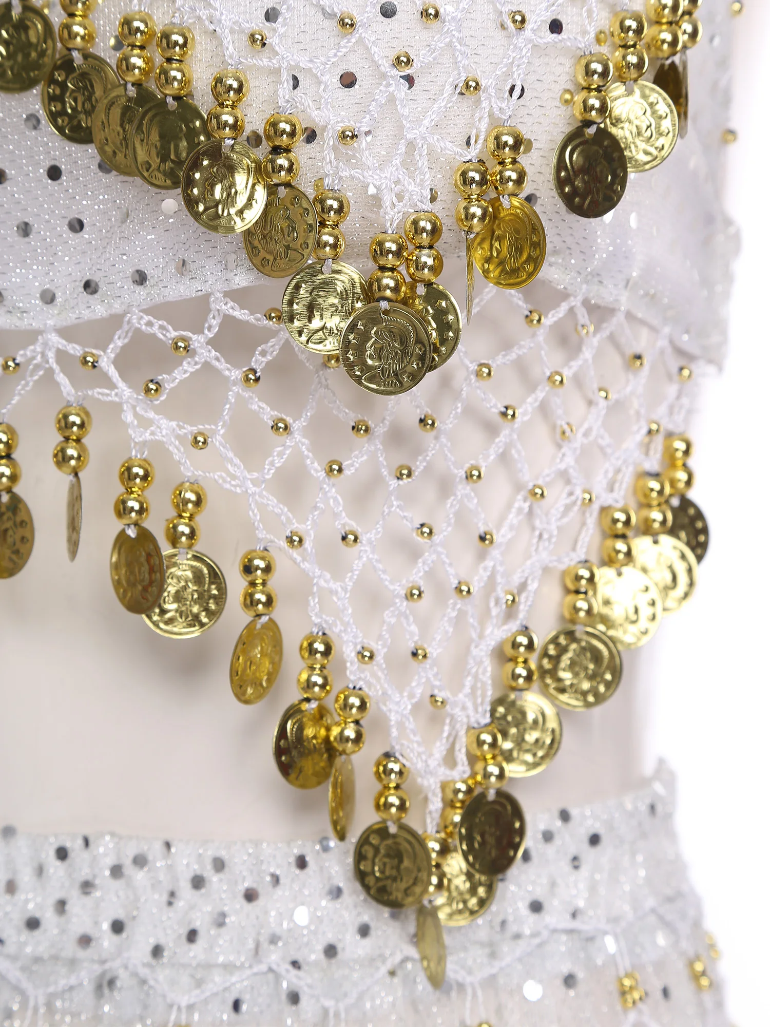 Buikdansoutfits voor dames, crop top met kwastjes en lovertjes en rok met onregelmatige zoom voor buikdanswedstrijdkostuum uit het Midden-Oosten