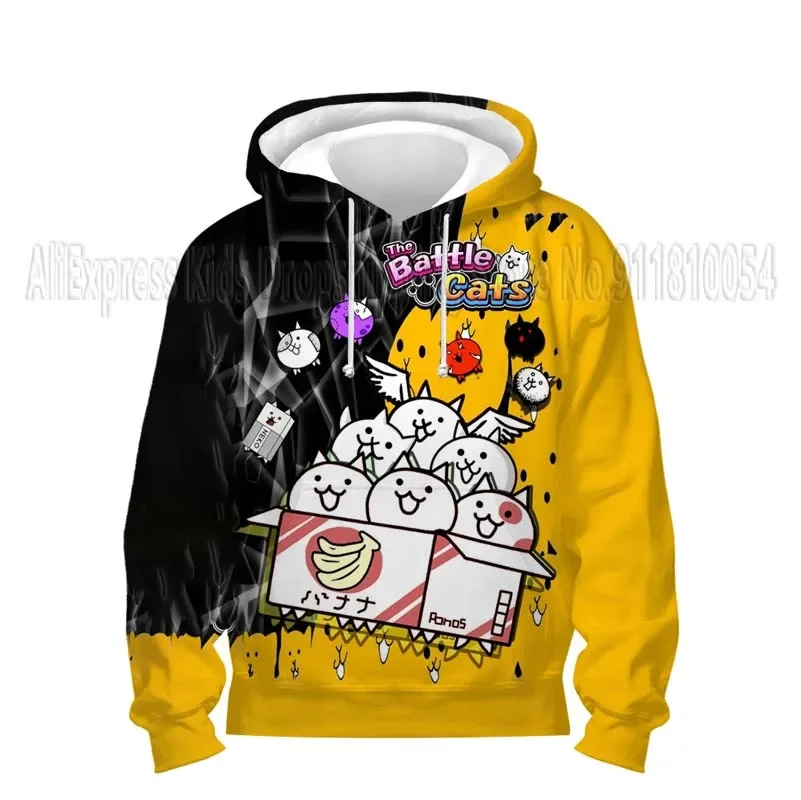 The Battle Cats 3D Print Hoodies for Girls Boys Kids Game Sweatshirts Tops Children Cartoon Anime Pullovers Coats Sudadera Gifts