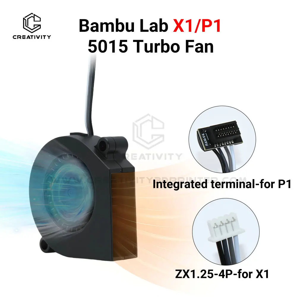 ﻿   Bambu Lab X1 X1C P1P P1S 5015 مروحة نفخ طابعة ثلاثية الأبعاد منخفضة الضوضاء 24 فولت 5015 سرعة سريعة مروحة منفاخ التبريد لـ X1C X1E P1P