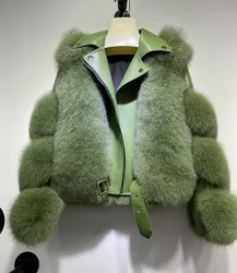 Veste d'hiver en fourrure de renard véritable pour femmes, vêtements d'extérieur de luxe, haut de gamme, naturel, offres spéciales, nouveau, 2023