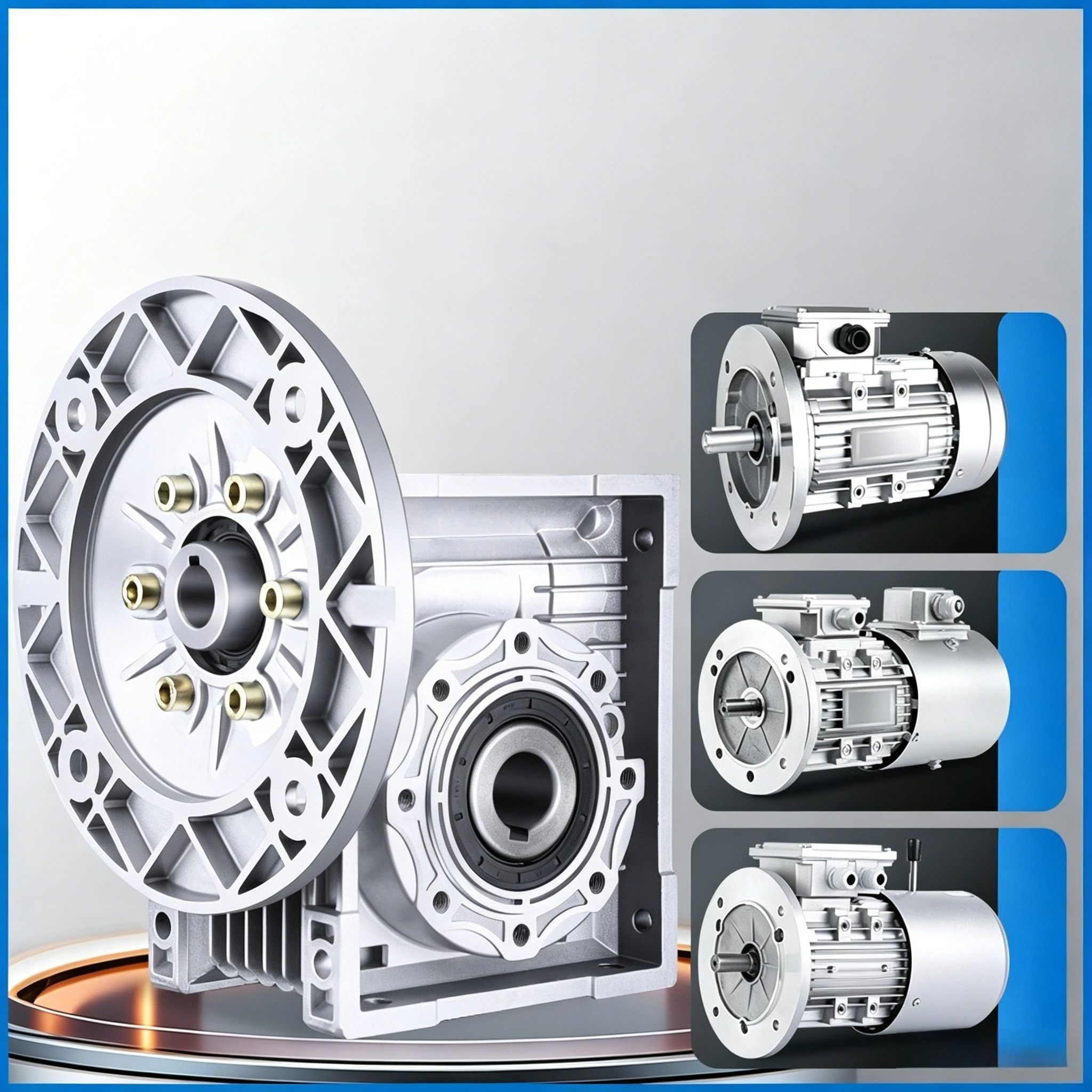 Integrated NMRV Worm Reduction Motor RV Worm Reducer 380V Heavy Duty Gear Box Industrial Transmission Speed Changer