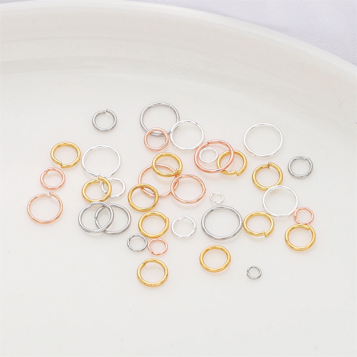 50pcs 14K/18K Platinum Silver Gold Plating High Quality Brass Jump Ring Split Ring Connectors For DIY Jewelry Making Accessories