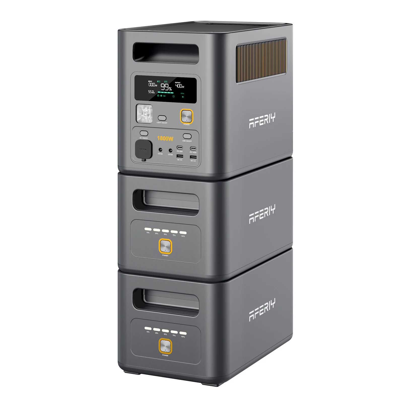 AFERIY Nomad 1800 Combo Batterijset, 1800W 1024Wh Power Station met 1024Wh uitbreidingsbatterij, LiFePO4-cellen van klasse A, uitbreidbaar tot 5120Wh, snelle verzending vanuit een EU-lokaal magazijn.