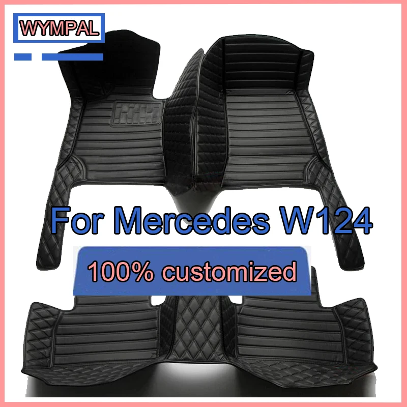 Custom Automotive Car Floor Mats For Mercedes W124 1985 1986 1987 1988 1989 Auto Luxury Leather Men Women Car Mats Full Coverage